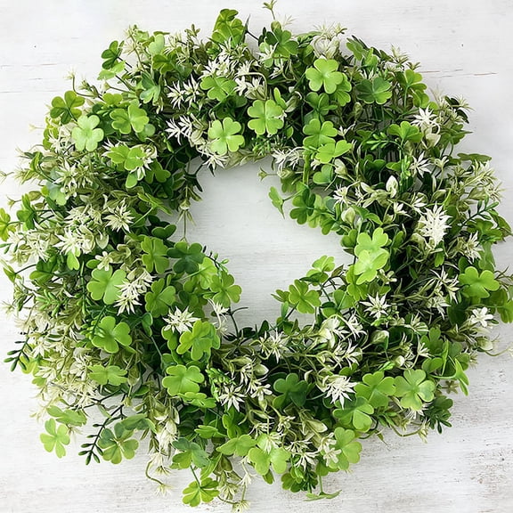 Djiypn Spring Simulation Flower Wreath for Door Decoration - Premium Artificial Greenery with Customizable Design for St. Patrick's Day, Perfect for Home, Party, and Event Decor