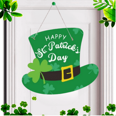 Djiypn St Patricks Day Welcome Door Sign St Patricks Day Door Decorations Saint Patricks Day Decorations For The Home- St Patricks Day Door Hanger Cottages St Patrick
