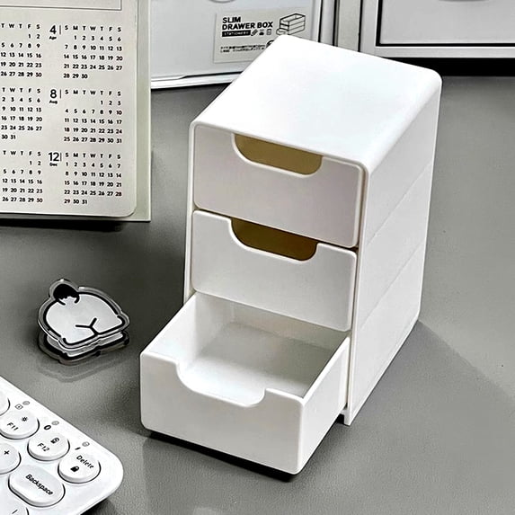 Djiypn Stackable Plastic Drawer Storage Organizer with Sliding Drawer, Perfect for Kitchen, Bathroom, Office, and Room, Ideal for Snacks, Small Essentials - Enhance Organization and Space Saving