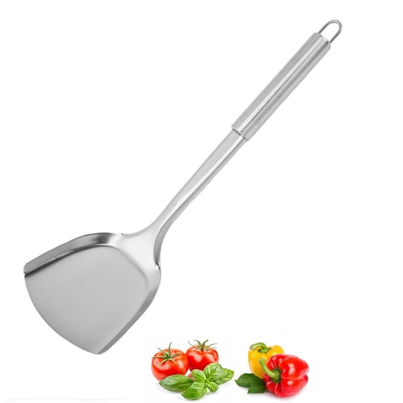 Djiypn Stainless Steel Spatula for Cooking - Ergonomic Handle, Durable & Rust-Resistant Kitchen Utensils, Multi-Functional Tools for Home Chefs, Easy to Clean, Perfect for Stirring, Serving