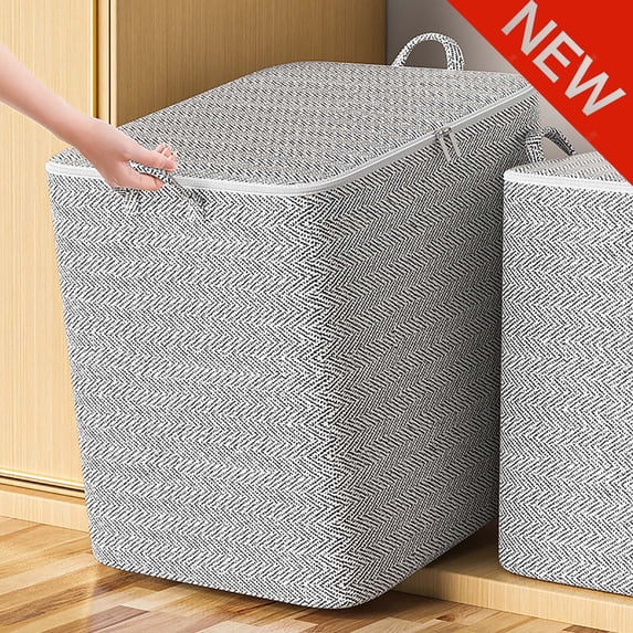 Djiypn Storage Bags 1 Pack Large Blanket Clothes Organization and Storage Containers for Comforters,Bedding, Foldable Organizer with Reinforced Handle, Clear Window, Sturdy Zippers