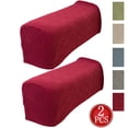 thumbnail image 1 of Djiypn Stretch Armrest Covers for Chairs and Sofas Couch Arm Covers for Sofa Polyester Jacquard Armrest Cover Anti-Slip Furniture Protector Washable Armchair Slipcovers for Home Set of 2, Red, 1 of 7