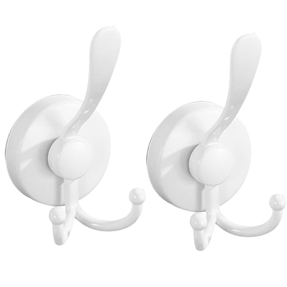 Djiypn Suction Cup Hooks for Shower, 2 Pack Heavy Duty Shower Hooks for Inside Shower, No Drill Towel Hooks for Bathroom, Kitchen, Glass, Mirror, Hanging Towels, Robes, Loofah