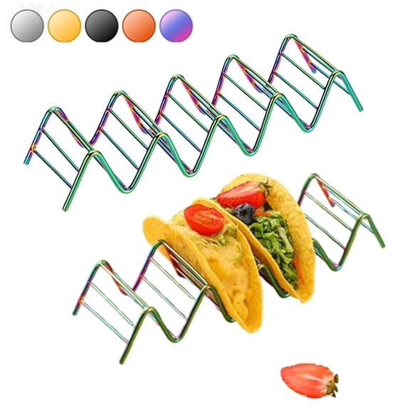 Djiypn Taco Holders 1Pack ,Stainless Steel Taco Shell Holder Stand, Taco Tray Plates for Taco Bar Gifts Accessories,Holds 4 Tacos Each,Oven, Dishware and Grill Safe for Baking