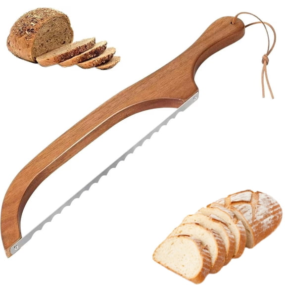 Djiypn Teakwood Handle Serrated Bread Knife -Durable 412 Stainless Steel Blade for Effortless Slicing -Versatile Tool for Bread, Sandwiches & More -Ideal for Home Bakers and Culinary Enthusiasts