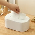 thumbnail image 1 of Djiypn Tissue Box Holder, Plastic Tissue Box Cover Rectangle for Wet Wipes Cube Box, Napkin, Facial Tissue Dispenser Box Case for Countertop,Bathroom,Kitchen,Home,Office(White), 1 of 6