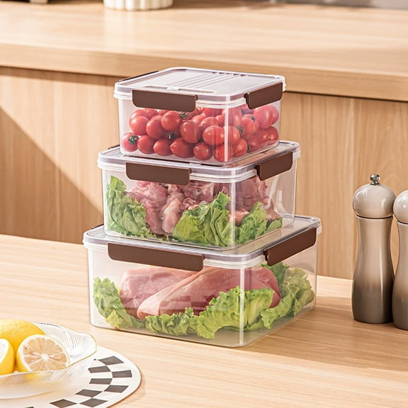 Djiypn Transparent Fresh-Keeping Box Timed To Keep Food Fresh With Refrigeration And Microwave Oven,ABS,White