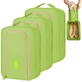 thumbnail image 1 of Djiypn Travel Shoe Bags, Foldable Waterproof Shoe Puches Organizer-Double Layer (Green), 3Pack, 1 of 9
