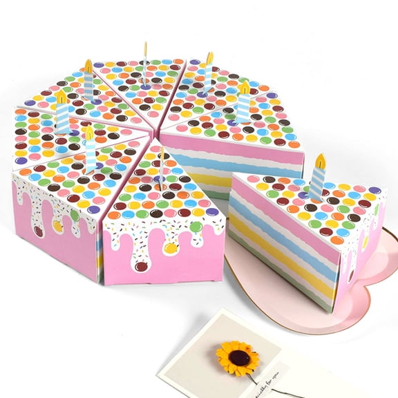 Djiypn Triangles Cake Shape Gift Box - Adorable Multicolor Candy Boxes for Birthday Parties and Celebrations - Perfect for Party Favors and Sweet Treats - Fun Decor for All Ages