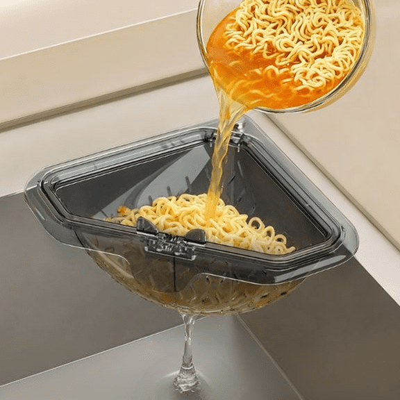 Djiypn Triangular Magnetic Kitchen Sink Caddy with Drainer – Efficient Food Scrap Collector for a Clean, Hygienic Sink – Perfect for Busy Home Cooks