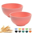 thumbnail image 1 of Djiypn Unbreakable Wheat Straw Cereal Bowls - Microwave, Dishwasher Safe Lightweight&nbsp;Soup and Salad Bowls, 2Pack, 25oz, Pink, 1 of 9