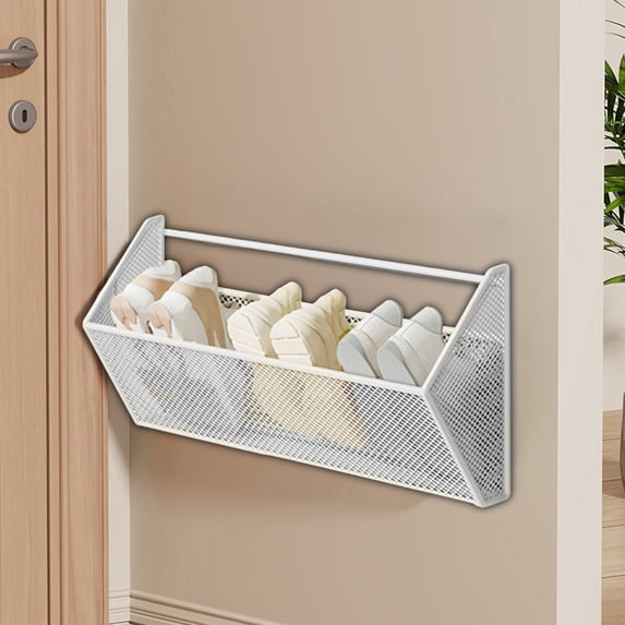 Djiypn Wall Mounted Bathroom Shoe Rack for Slippers, Sneakers & Boots ...