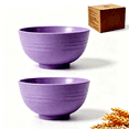 thumbnail image 1 of Djiypn Wheat Straw Cereal Bowls, Microwave & Dishwasher Safe Kitchen Bowls for Cereal, Snack, Rice, Soup and Salad, 24oz (2Pack-Purple), 1 of 8