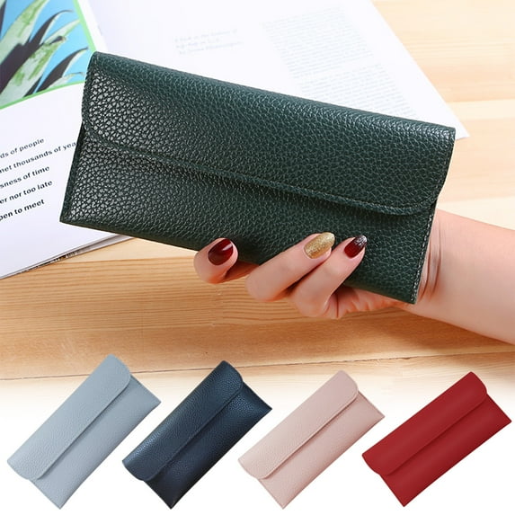 Djiypn Womens Wallet, Slim Wallets for Women, Thin Ladies Credit Card Holder Purse, Cute Leather Bifold Clutch Billfold with Card Slots, Green