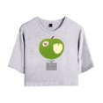 thumbnail image 1 of Djo Merch Green Apple Crop Top Midriff-Baring Tshirt Women Girl Short Sleeve, 1 of 3