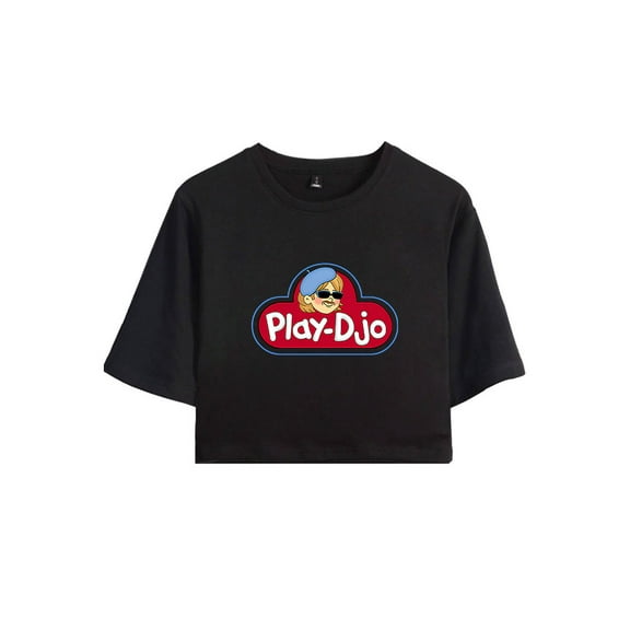 Djo Merch Play Logos Crop Top Fashion Graphic T-shirt Women Girl Short Sleeve