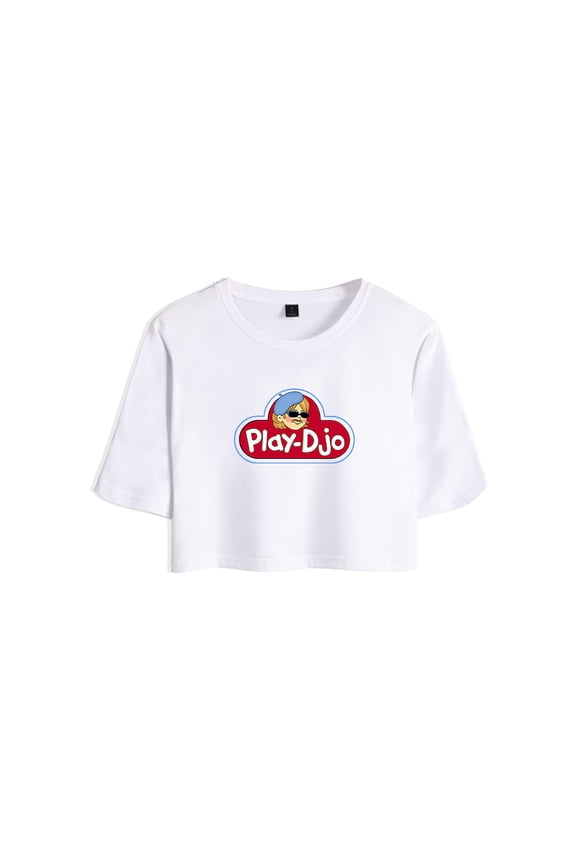 Djo Merch Play Logos Crop Top Fashion Graphic T-shirt Women Girl Short Sleeve