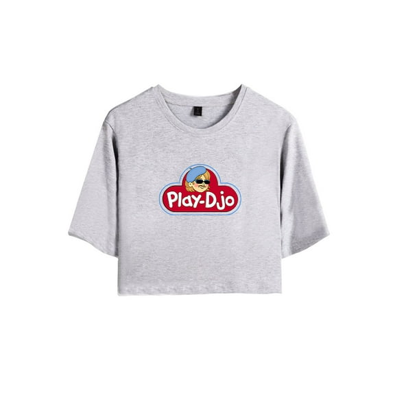 Djo Merch Play Logos Crop Top Fashion Graphic T-shirt Women Girl Short Sleeve
