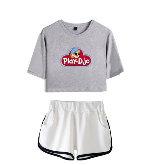 Djo Merch Play Logos Crop Top Fashion T-shirt Women Girl Short Sleeve Graphic Suits