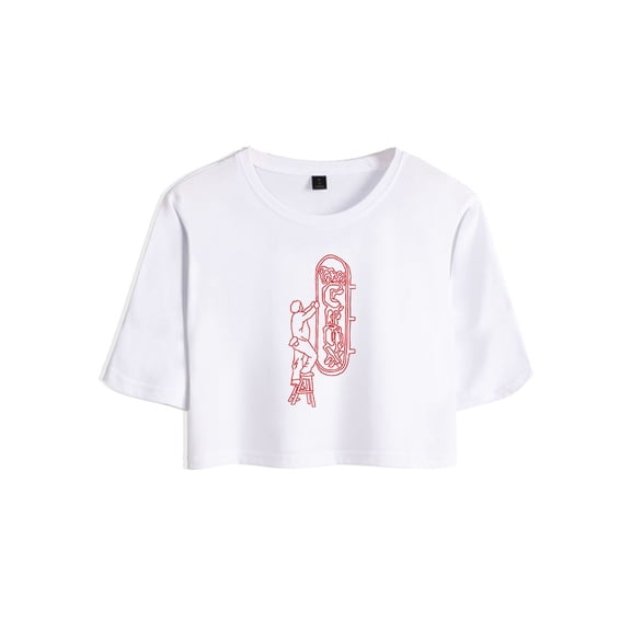 Djo Merch The Crux Sign Ringer Crop Top Fashion Graphic T-shirt Women Girl Short Sleeve