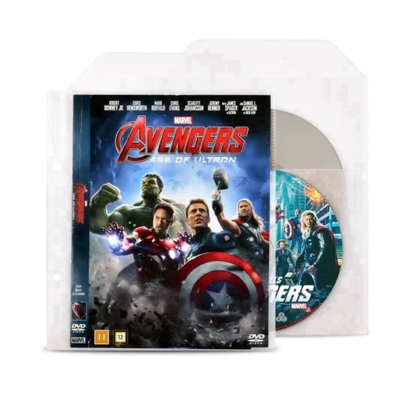 Djois by Tarifold Double DVD Storage Sleeves with Felt Insert and Closing Flap, 50 Pack