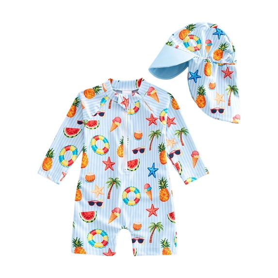 Djtdsds Baby Boys Summer Print Long Sleeve One Piece Rash Guard ...