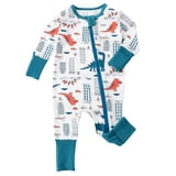 Djtdsds Baby Emergency Vehicle Print Zip-Up Long Sleeve Romper Toddler ...