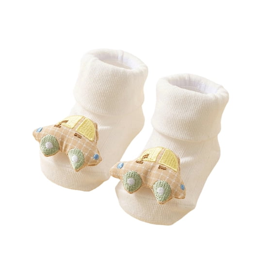 Djtdsds Baby Fabric Penguin Applique Fold-over Cuff Mid Calf Socks, Soft Breathable Infant Cotton Socks Size:1-3 Years