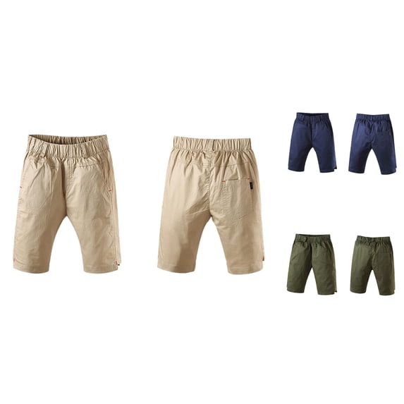 Djtdsds Boys Casual Shorts Kids Elastic Waist Solid Color Chino Shorts Size:6-7 Years