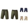 thumbnail image 1 of Djtdsds Boys Casual Shorts Kids Elastic Waist Solid Color Chino Shorts Size:9-10 Years, 1 of 6