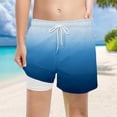 thumbnail image 1 of Djtdsds Boys Gradient Swim Trunks 2 in 1 Compression Liner Board Shorts with Pockets Size:5-6 Years, 1 of 3