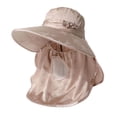 thumbnail image 1 of Djtdsds Full Coverage Bamboo Sun Hat with Neck Flap UPF 50 Protection Large Brim Breathable Mesh Adjustable Chin Strap Lightweight Elegant for Outdoor Summer Gardening Travel Size:One Size, 1 of 3