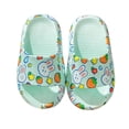 thumbnail image 1 of Djtdsds Kids' Bunny & Strawberry Print Slide Sandals Soft Non- Open-Toe Slippers Color:Green,Size:7.5-8 Years, 1 of 4