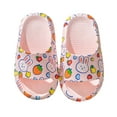 thumbnail image 1 of Djtdsds Kids' Bunny & Strawberry Print Slide Sandals Soft Non- Open-Toe Slippers Color:Pink,Size:3.5-4 Years, 1 of 7