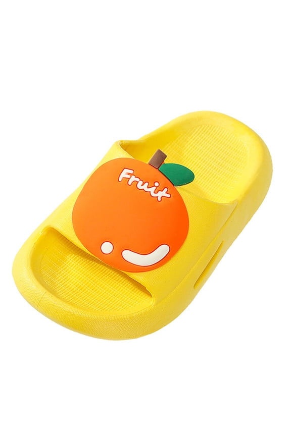 Kids' Cartoon Pineapple Slide Sandals Soft Non- Open-Toe Slippers Color:Yellow,Size:2.5-3 Years