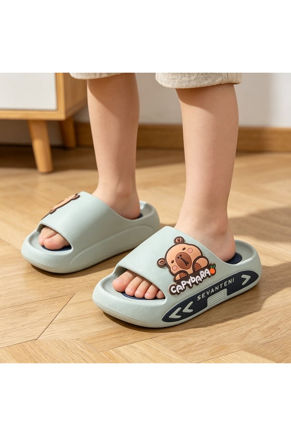 Kids Cartoon Slides Platform Sole Non Indoor Outdoor Casual Sandals Size:4-4.5 Years