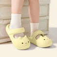 thumbnail image 1 of Djtdsds Kids Cat Face Closed-Toe Slide Sandals Soft Non- Shoes Color:Yellow,Size:6-7 Years, 1 of 5