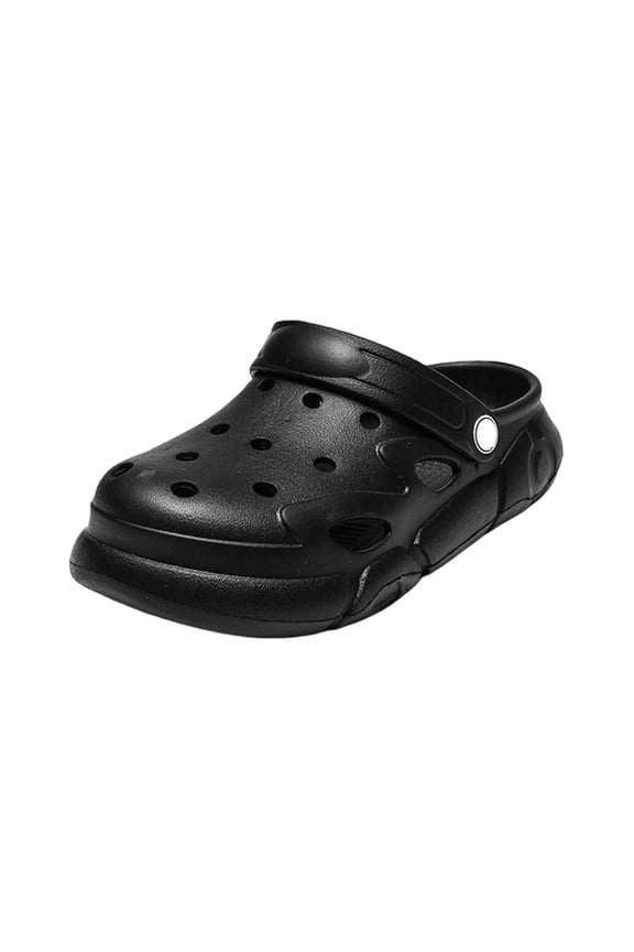 Kids Classic Clog Sandals Soft Non- Breathable Shoes Color:Black,Size:4.5-5 Years