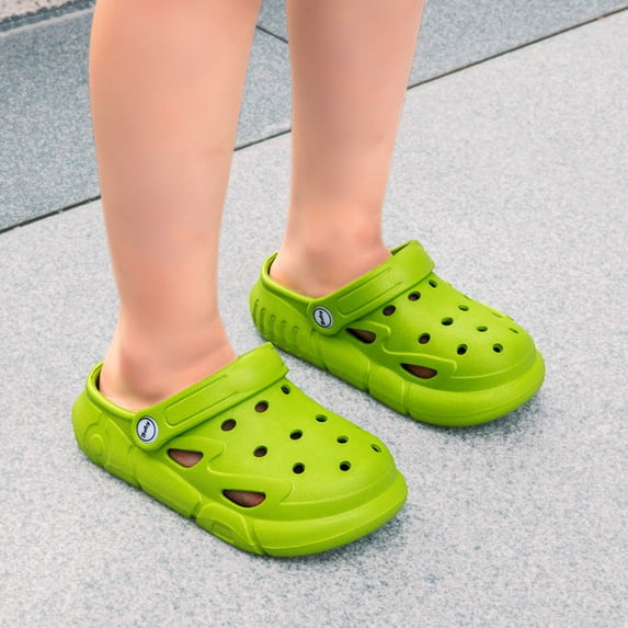 Djtdsds Kids Classic Clog Sandals, Soft Non- Breathable Shoes Color:Green,Size:10.5-11 Years