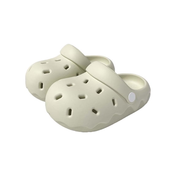 Djtdsds Kids' Classic Clog Sandals Soft Non- Breathable Shoes Color:Grey,Size:7-8 Years