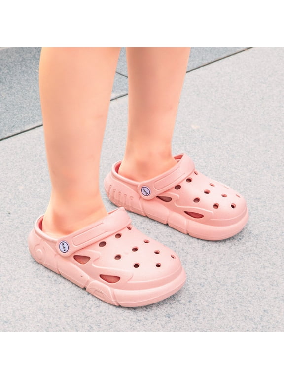 Kids Classic Clog Sandals, Soft Non- Breathable Shoes Color:Pink,Size:11-12 Years