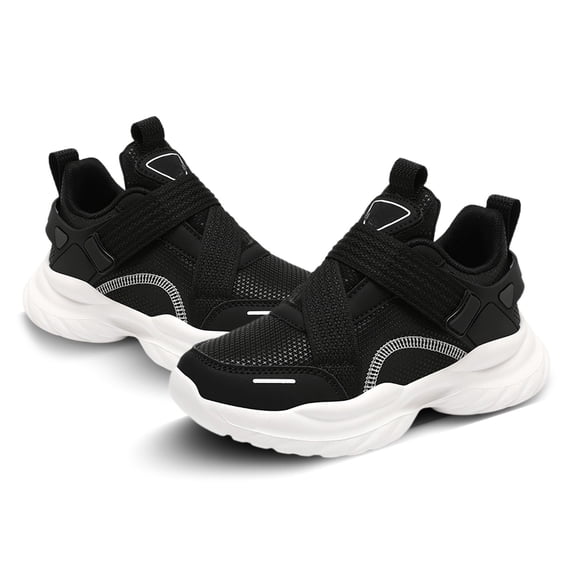 Djtdsds Kids Cross-Strap Sneakers Breathable Mesh Casual Running Shoes Size:6-6.5 Years