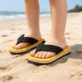 thumbnail image 1 of Djtdsds Kids Edge Line Flip Flops Soft Cushioned Insole Indoor Outdoor Thong Sandals Size:3, 1 of 6