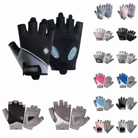 Djtdsds Kids Half Finger Cycling Gloves Breathable Mesh Shock Absorb Padded Anti- Gloves for Bike Roller Skating Color:Pink,Size:8-10 Years