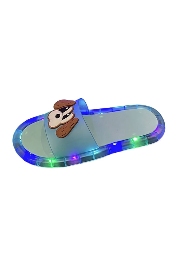 Kids LED Light-Up Slide Sandals Fun Open-Toe Shoes Color:Blue,Size:5-5.5 Years