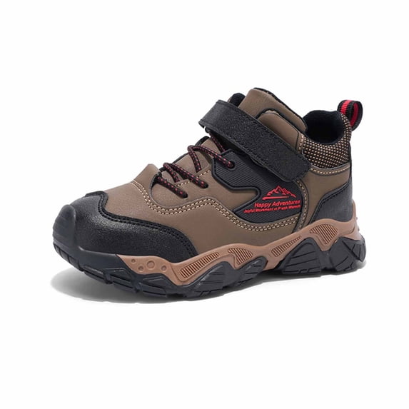 Djtdsds Kids Outdoor Hiking Boots Adjustable Strap Non- Adventure Shoes Size:11-11.5 Years