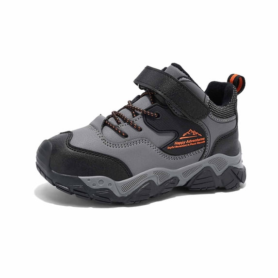Djtdsds Kids Outdoor Hiking Boots Adjustable Strap Non- Adventure Shoes Size:12.5-13 Years