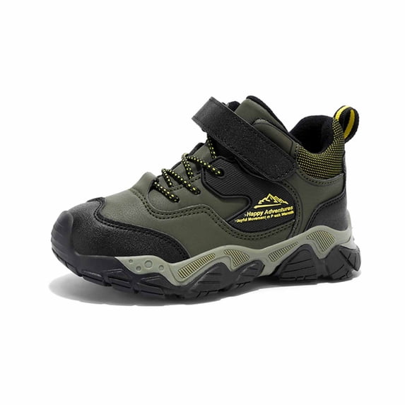 Djtdsds Kids Outdoor Hiking Boots Adjustable Strap Non- Adventure Shoes Size:9-9.5 Years