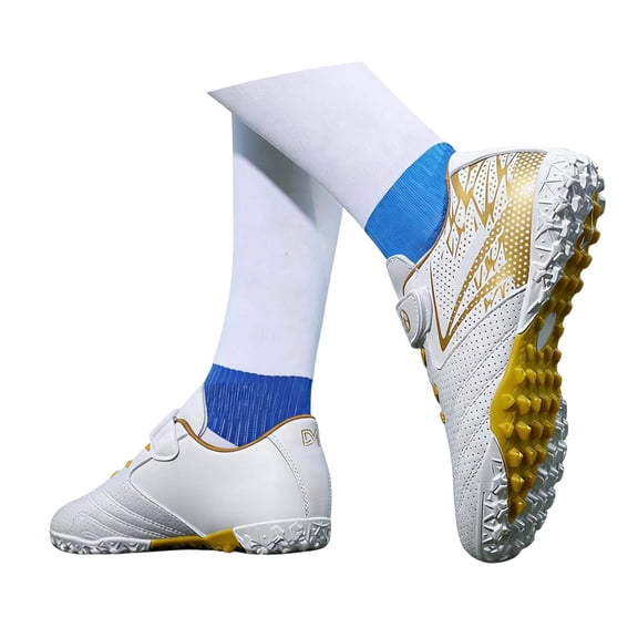 Djtdsds Kids Soccer Cleats Adjustable Strap Non-Marking Football Shoes Size:5-5.5 Years
