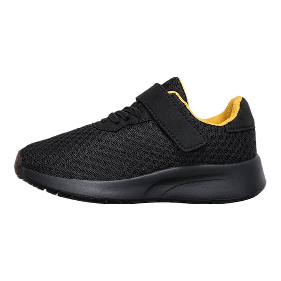 Djtdsds Kids Solid Color Breathable Mesh Sneakers Adjustable Strap Lightweight Running Shoes Size:4.5-5 Years
